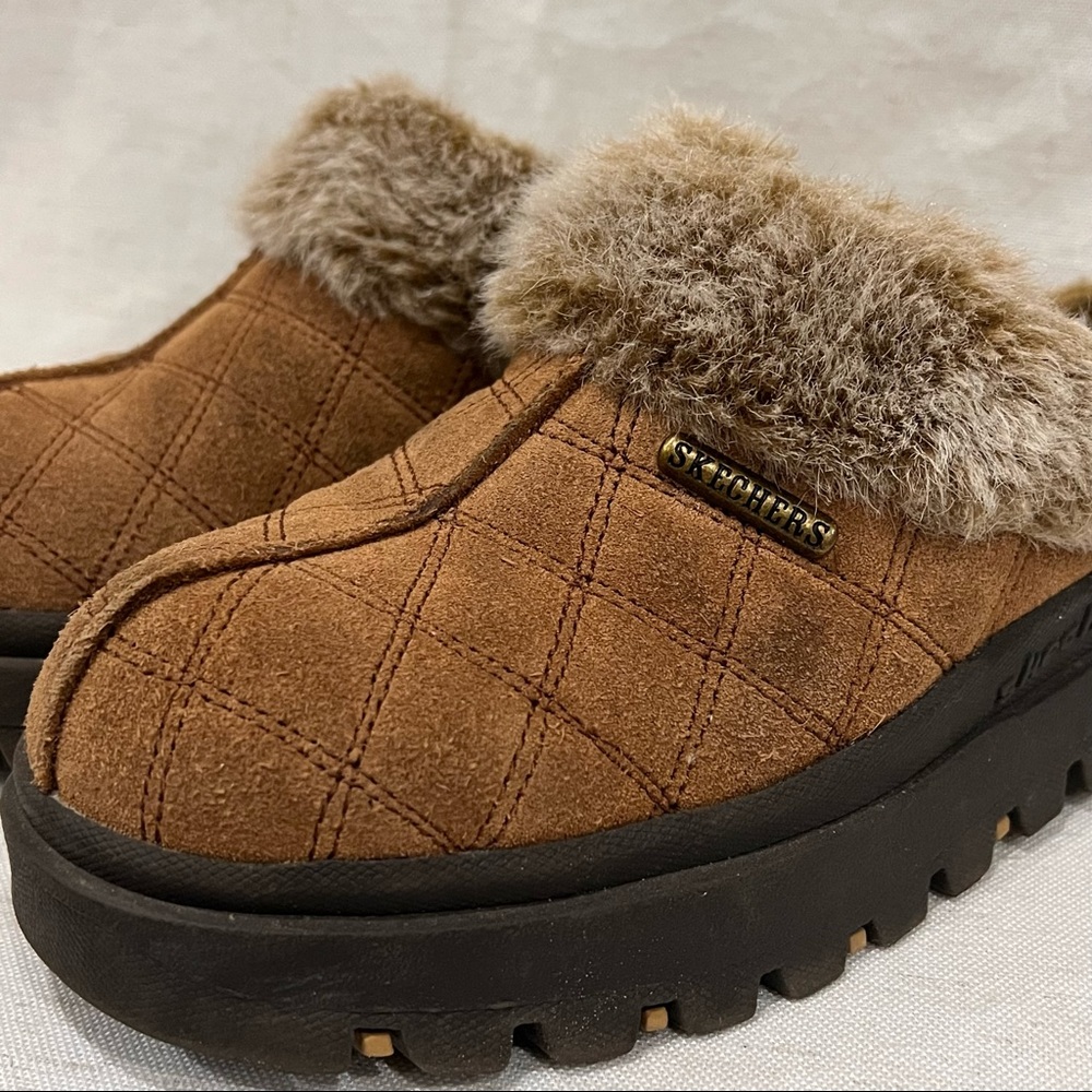 Skechers Chunky Clogs Faux Fur Lined Womens 7.5